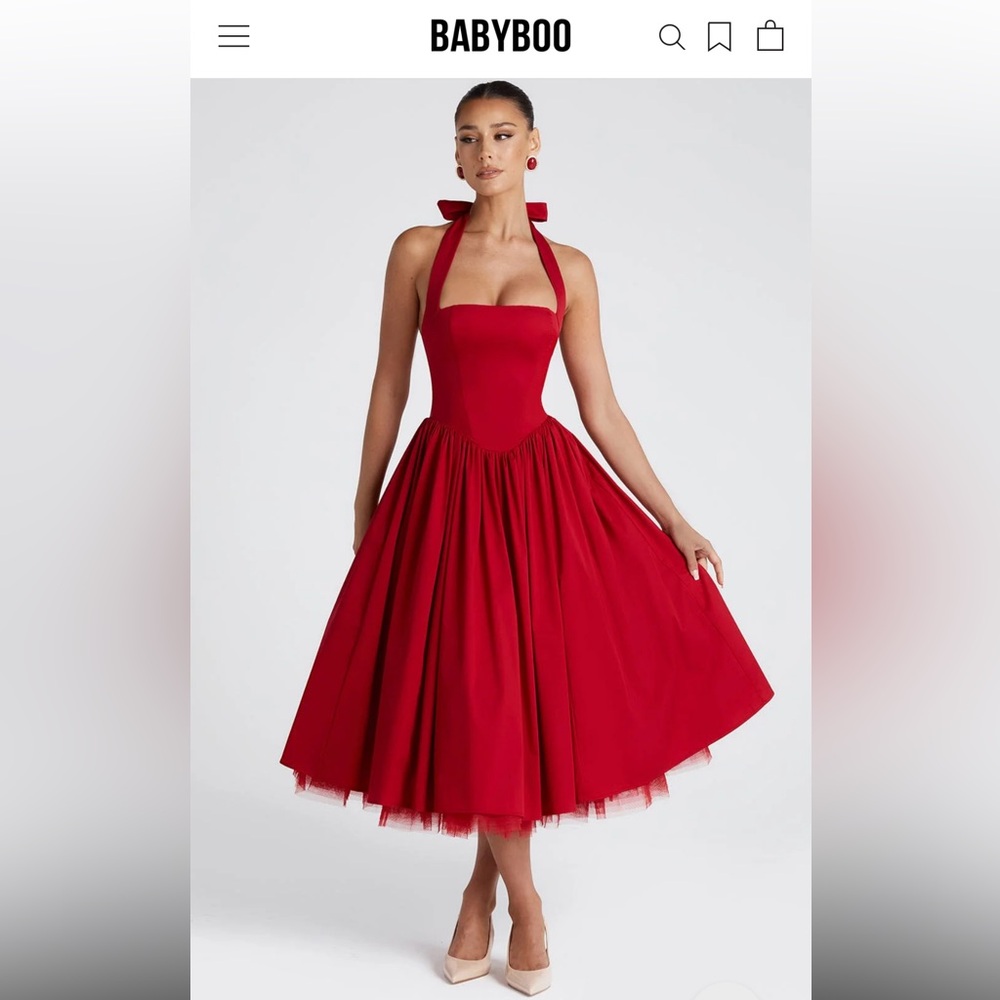 Chic Red Midi Dress